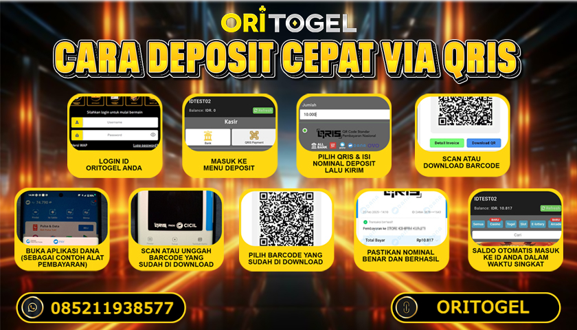 CARA MUDAH DEPOSIT VIA QRIS ORITOGEL HANYA DALAM HITUNGAN DETIK