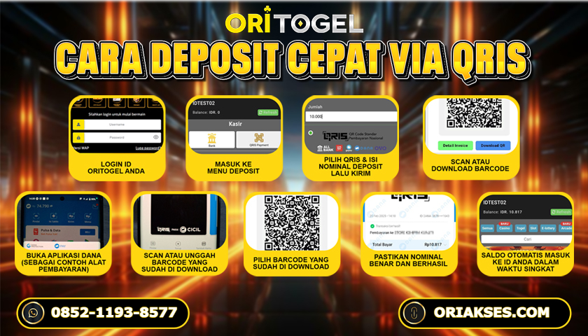CARA MUDAH DEPOSIT VIA QRIS ORITOGEL HITUNGAN 1 DETIK